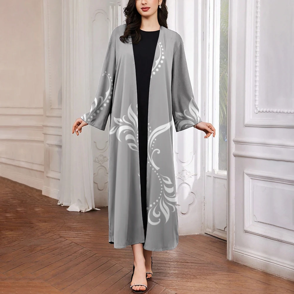 2024 Islamitische Elegante Zwarte Abaya Islamitische Dames Jurk Met Lange Mouwen, Delicate Eenvoudige Bedrukte Moslim Abaya Turkse Dubai Abaya