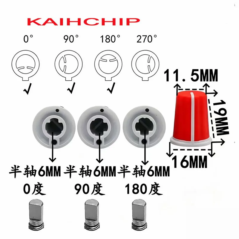 

K16×19mm DJ Mixer EQ Potentiometer Rubber Knob 6mm D Half Shaft Audio Console Volume knob for Pioneer DJM-2000 DJM-2000nexus EQ