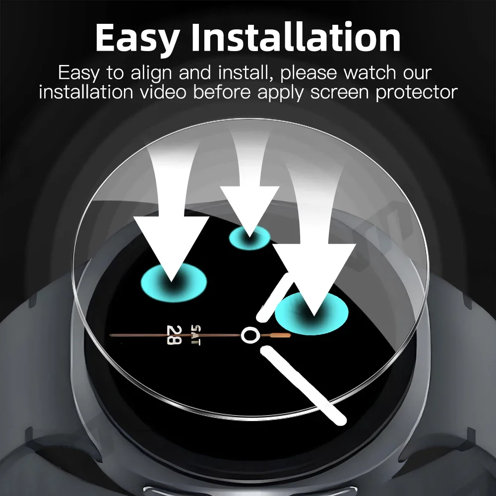 1-3Pcs Tempered Glass For Samsung Galaxy Watch 8 40mm 44mm Easy Install Screen Protector Film for Galaxy 8 Classic 46mm HD Film