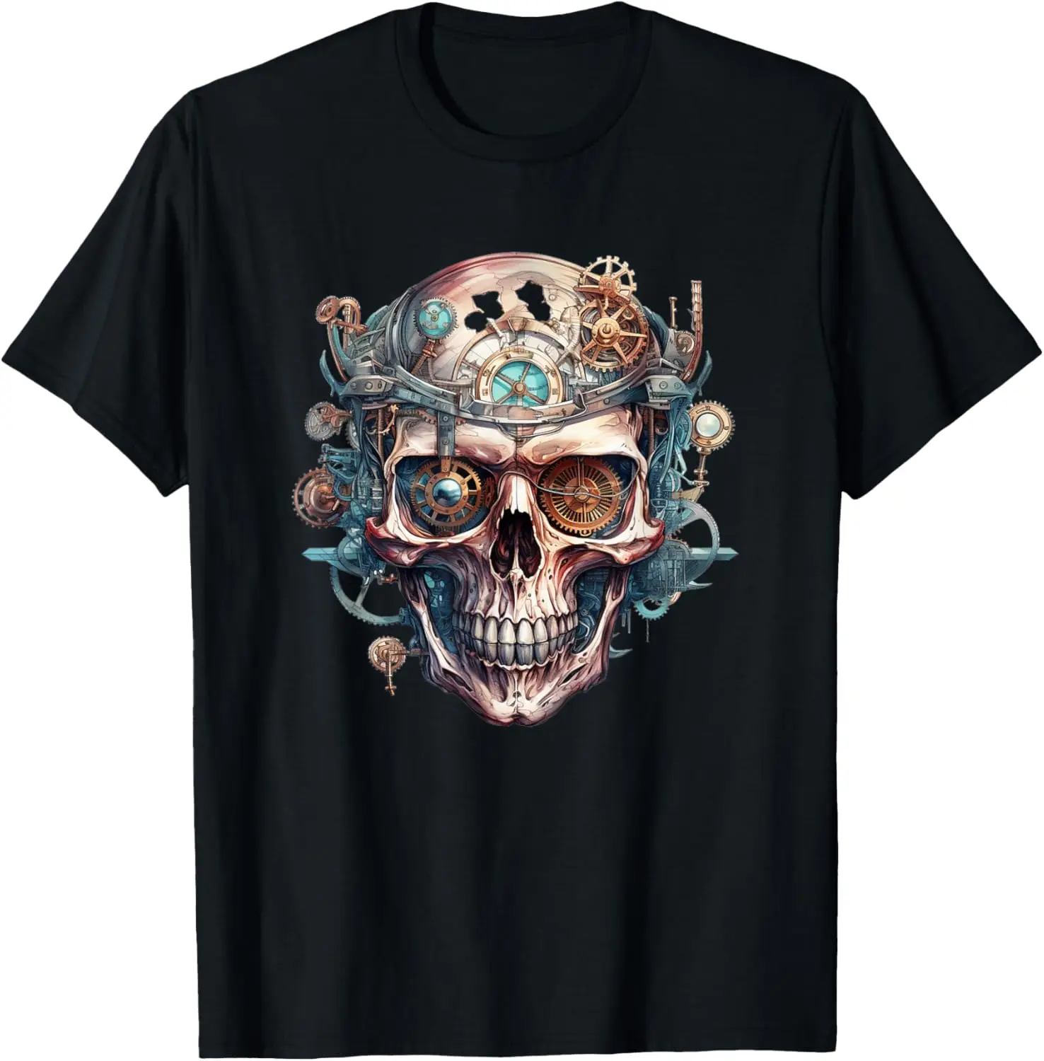 Steampunk skull mechanic gear cyborg vintage T-Shirt