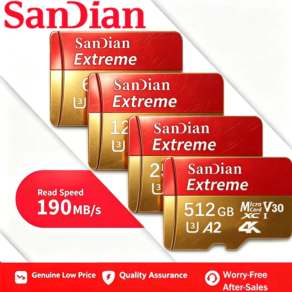 Memory Card 128GB 256GB 512GB Micro TF SD SD Card Class 10 UHS-I U3 V30 Top Quality For Drone Action Camera 4K Recording