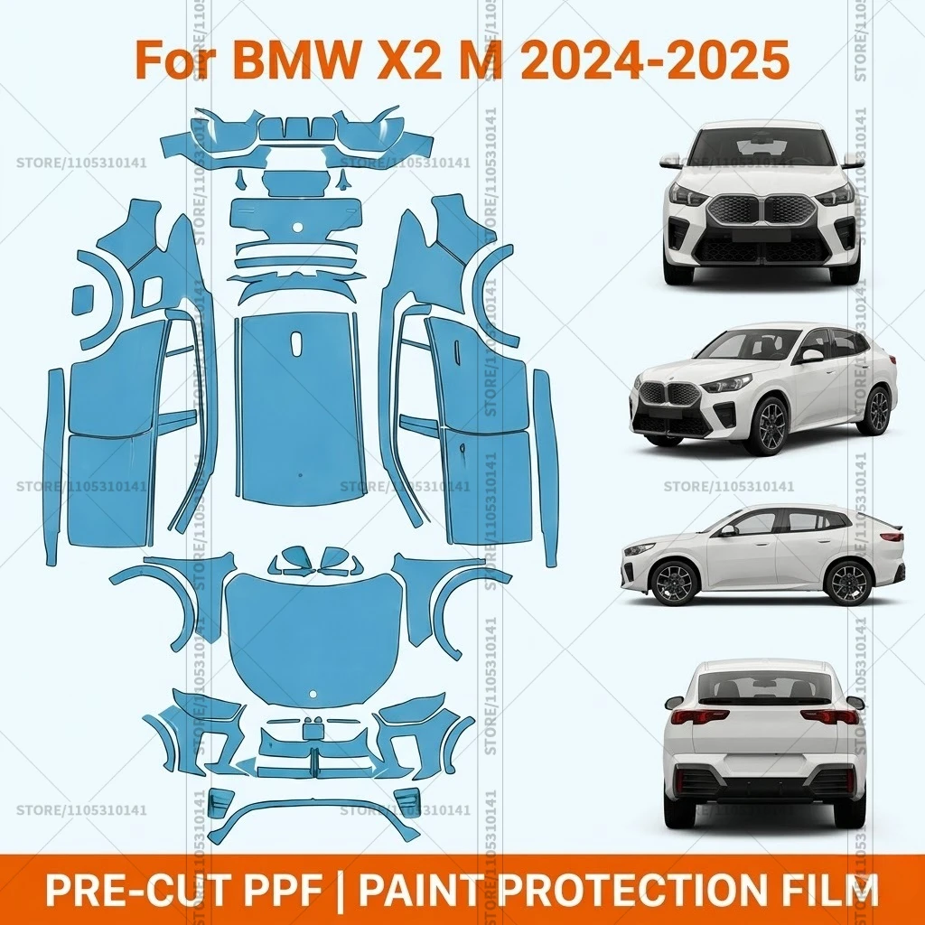 

Pre-Cut Paint Protection Film PPF Transparent Bumper Protector Automotive Clear Bra Car Film For BMW X2 M 2024-2025
