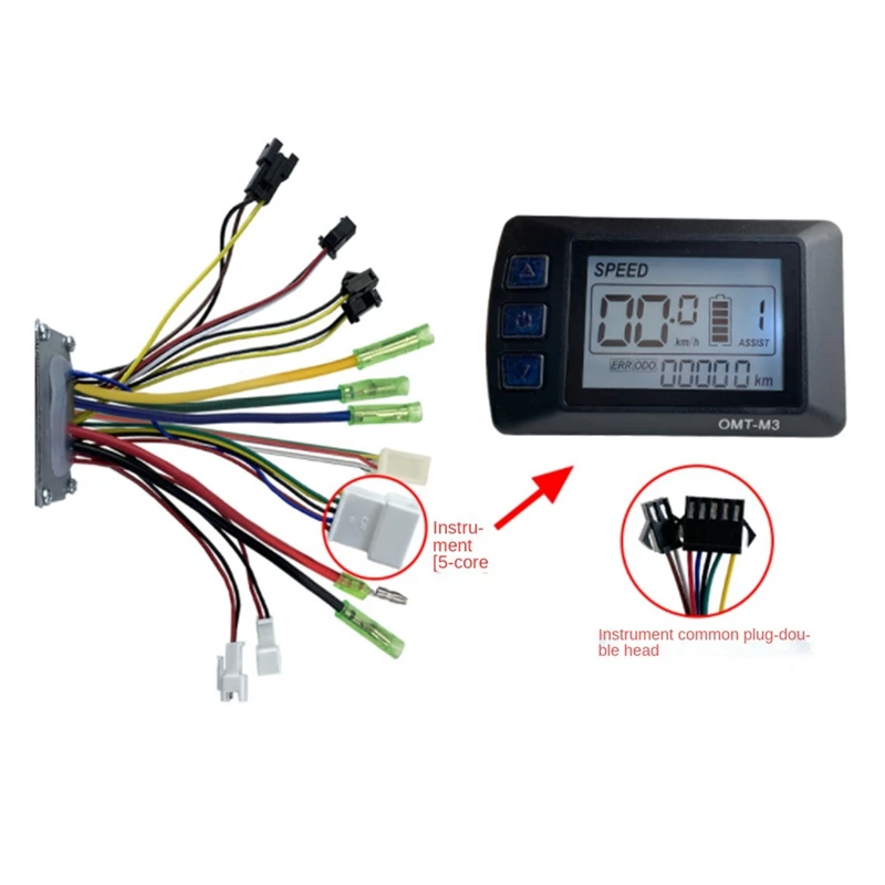 Ebike JN 15A Square Wave SM With Light Controller OMT-M3 Display For 36V/48V 250W/350W Electric Mountain Bike Kit