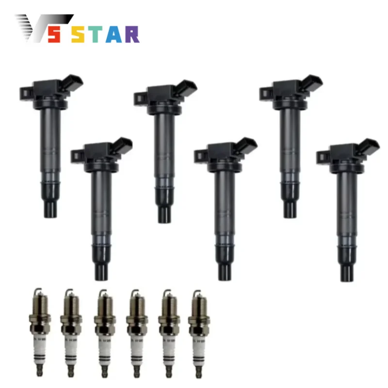 

90919-T2005 6 шт. катушка зажигания и 6 шт. иридиевая свеча зажигания для Toyota 2003-2009 4Runner 4.0L V6 2007-2009 FJ Cruiser 4.0L V6