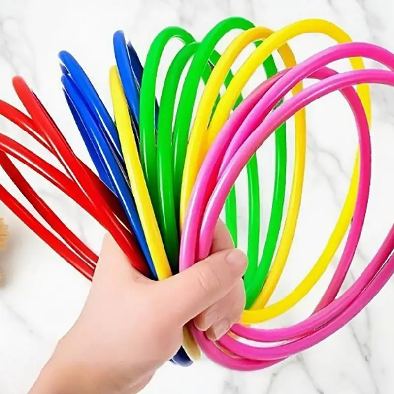 Durable Plastic Jump Rings for Outdoor Playground Target Toss Games Kids PE Activity Set Colorful Physical Training Sport