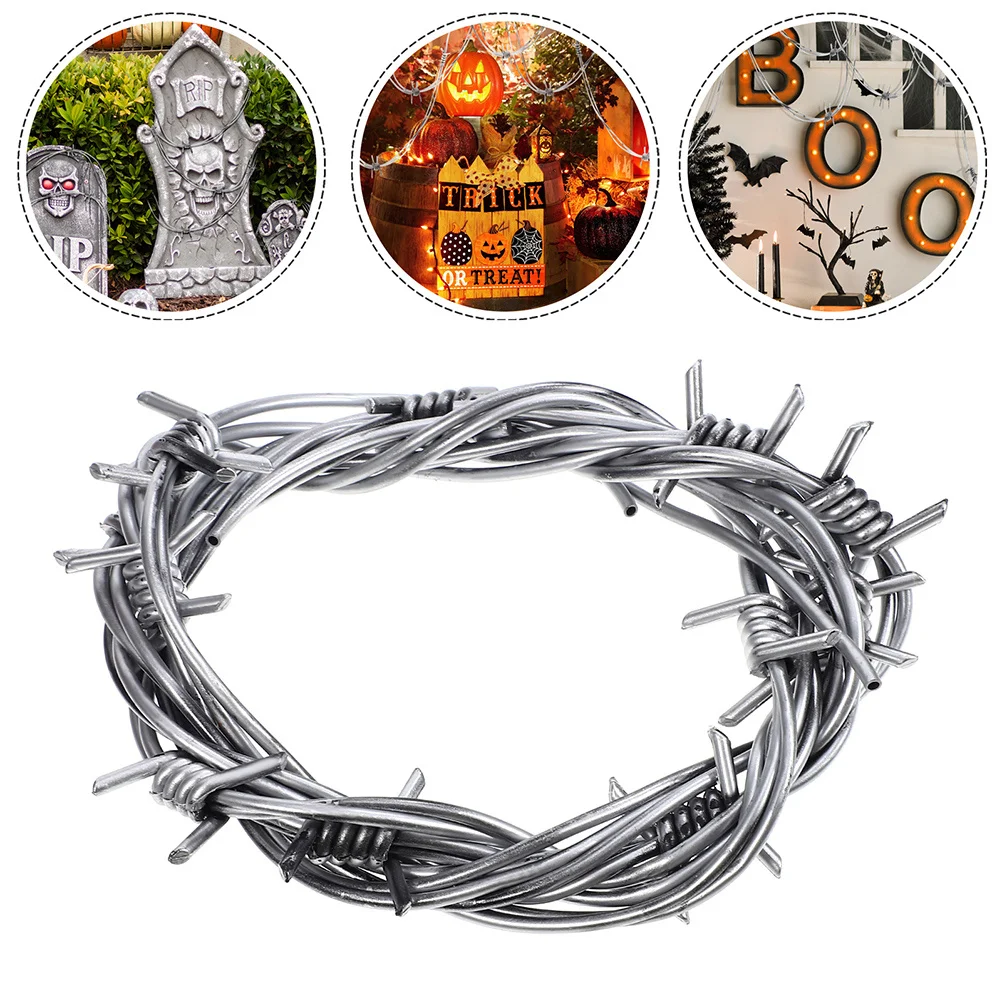 8 قطعة الأسلاك الشائكة وهمية هالوين ديكور محاكاة سلك الدعامة للمنزل مسكون الطرف الديكور جارلاند مشهد مخيف المزحة