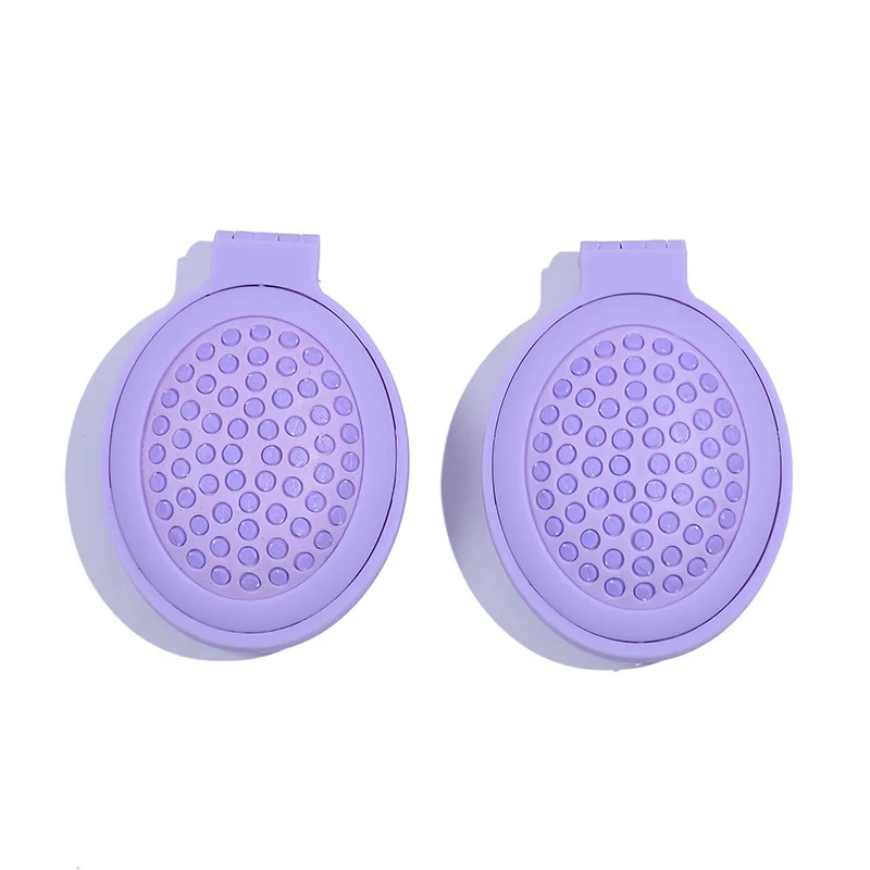 1 Pcs New Girls Portable Mini Folding Comb Airbag Massage Round Travel Hair Brush with Mirror Cute Oval Shape Party Gift