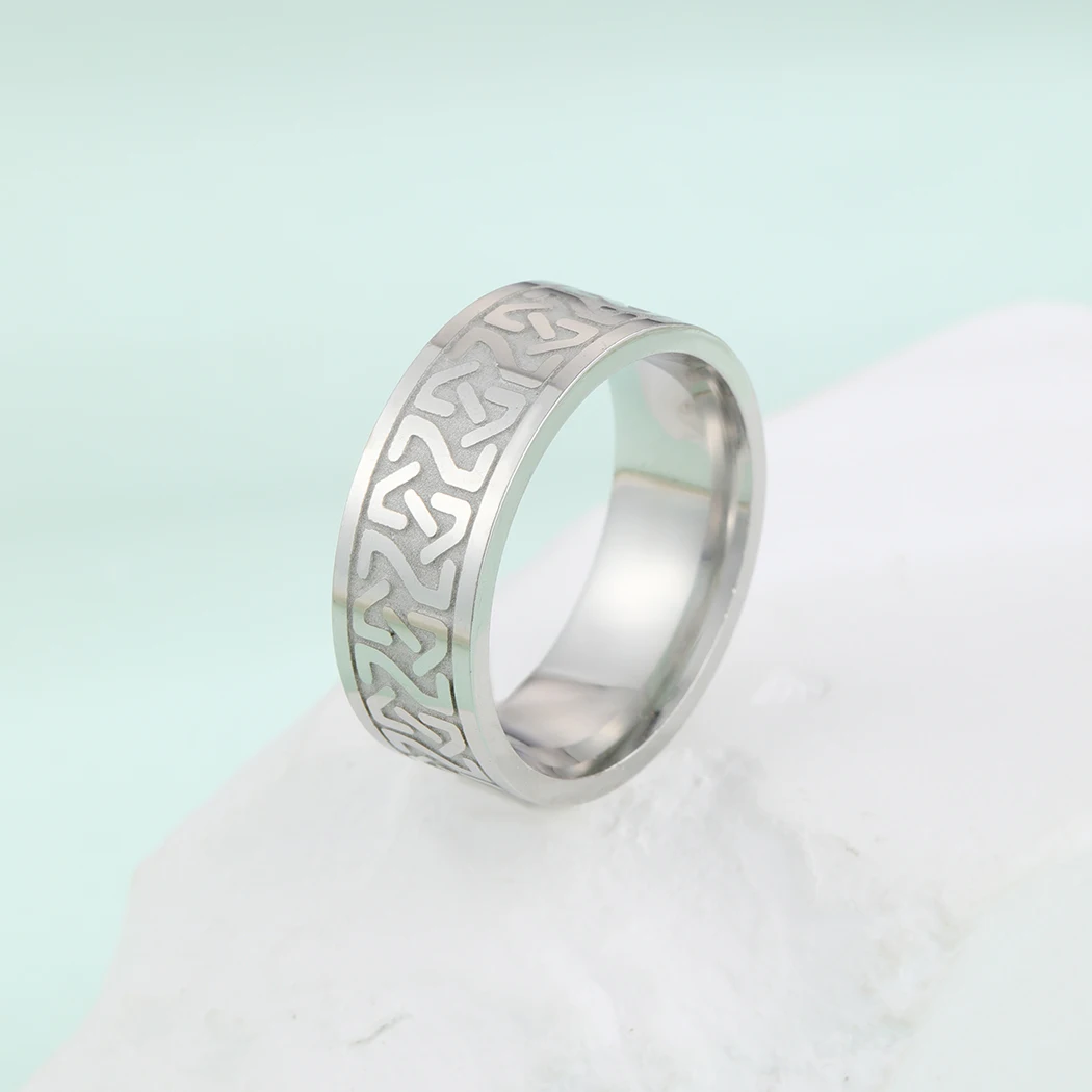 Chandler Stainless Steel Odin Norse Viking Rune Rustic Nordic Runic Symbol Ring for Unisex Gothic Real Polished Jewellery Rings