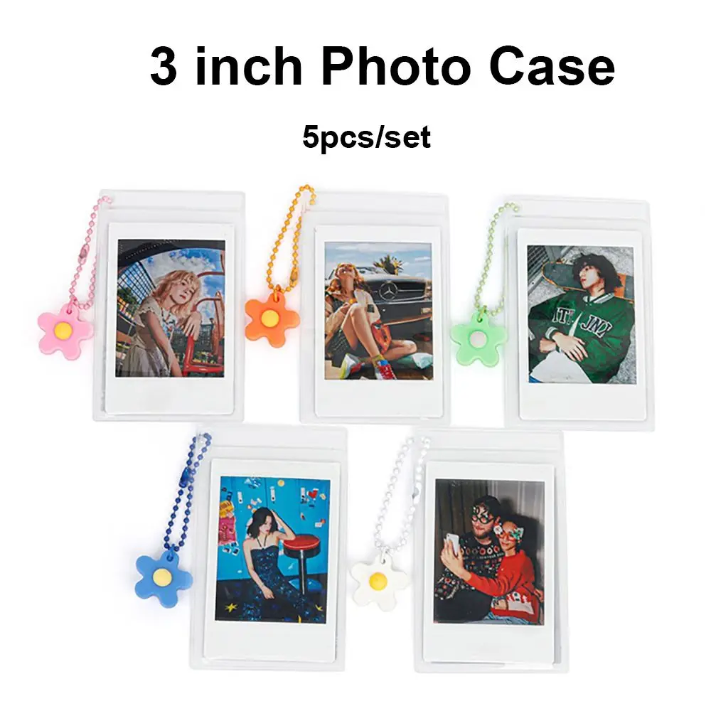 

For Fujifilm Instax Mini Film 5pcs Portable 3-Inch Photo Storage PVC Transparent Card Case Waterproof Star Small Card Sleeve