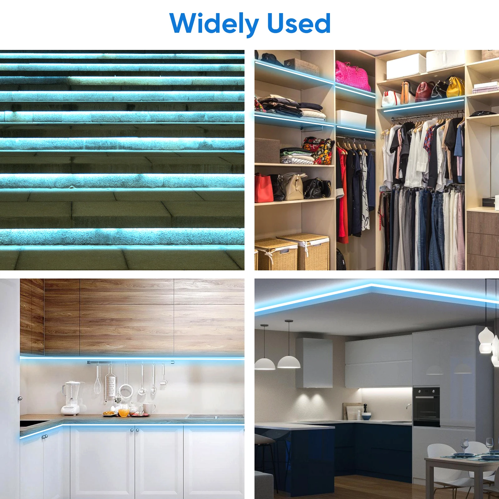 

5 Meter LED Light Strip Flexible Cool LED Lights Soft Eye Comfort Lighting for Bedroom Bars Party Outdoor Settings Us Plug