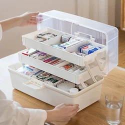 XL Medicine Pill Boxes First Aid Kit Container Family Emergency Storage Boxes Organizer With Handle Capacity Pill Case Pharmacy