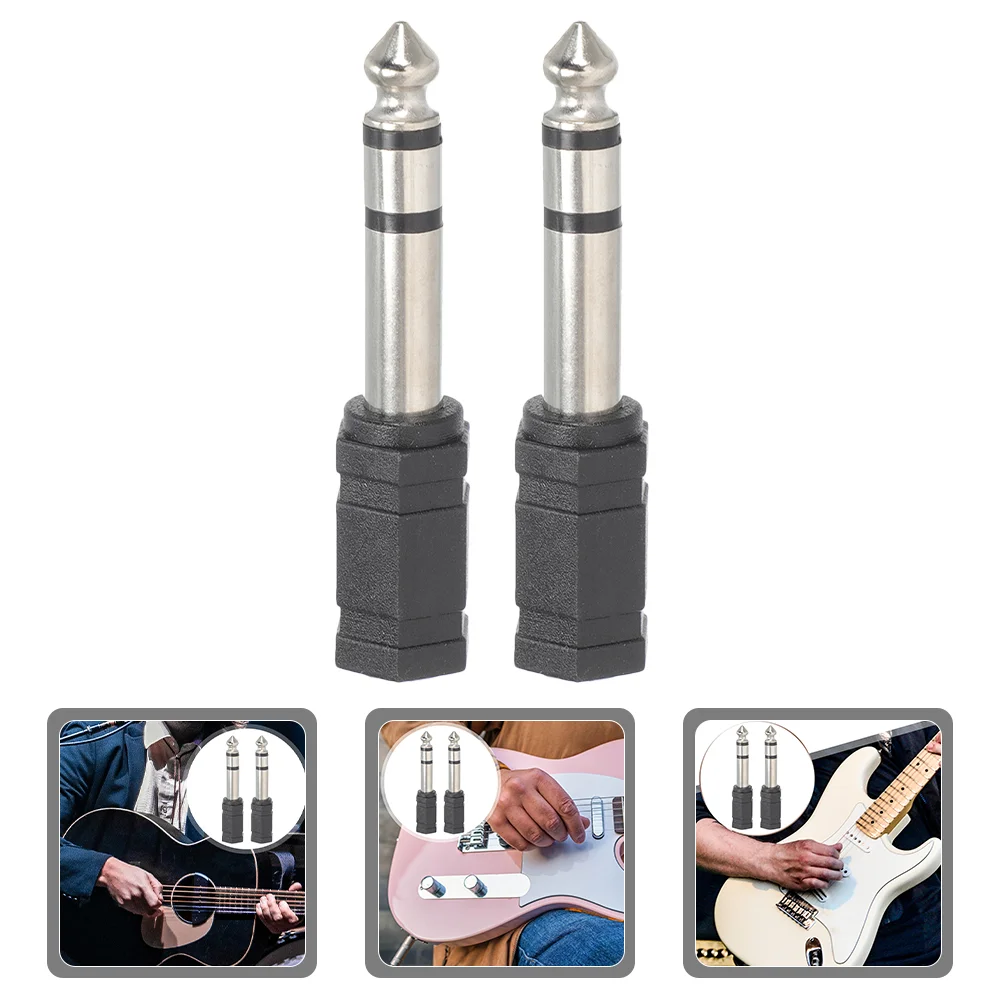 2 Pcs Guitar Box Adapter Audio Cable 65 to 35 Male 6pcs 35mm Female 635mm Converter Jack Headphone Stereo