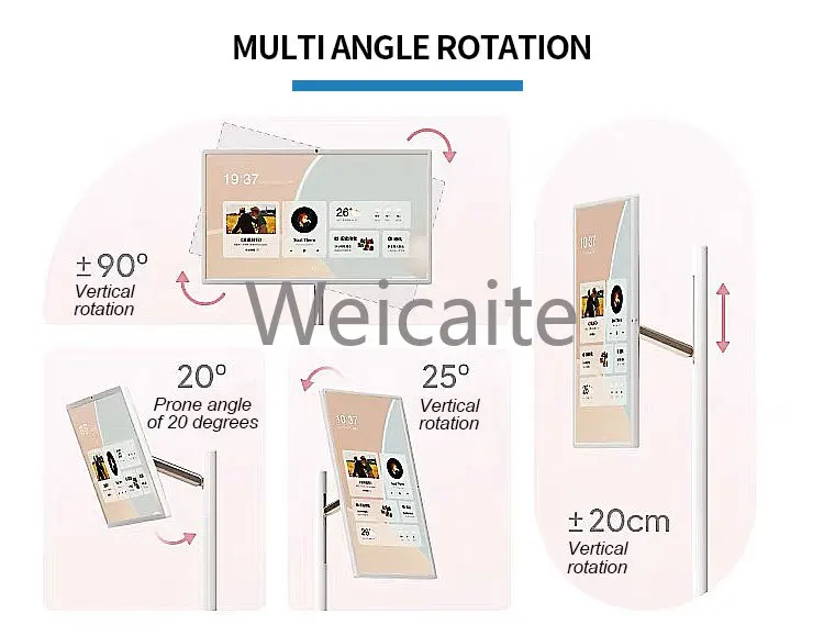 ทีวีจอแบนอัจฉริยะขนาด 32 นิ้วแบบพกพาพร้อมไมโครโฟนแบบสัมผัสกล้องขาตั้งมือถือใช้ในร่มฟังก์ชั่น SDK ผู้ผลิต OEM
