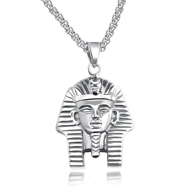 Ancient Egyptian Symbol Necklaces Stainless Steel Eagle Triangle Pyramid Ankh Cross Bastet Anubis pharaoh Pendant Jewelry