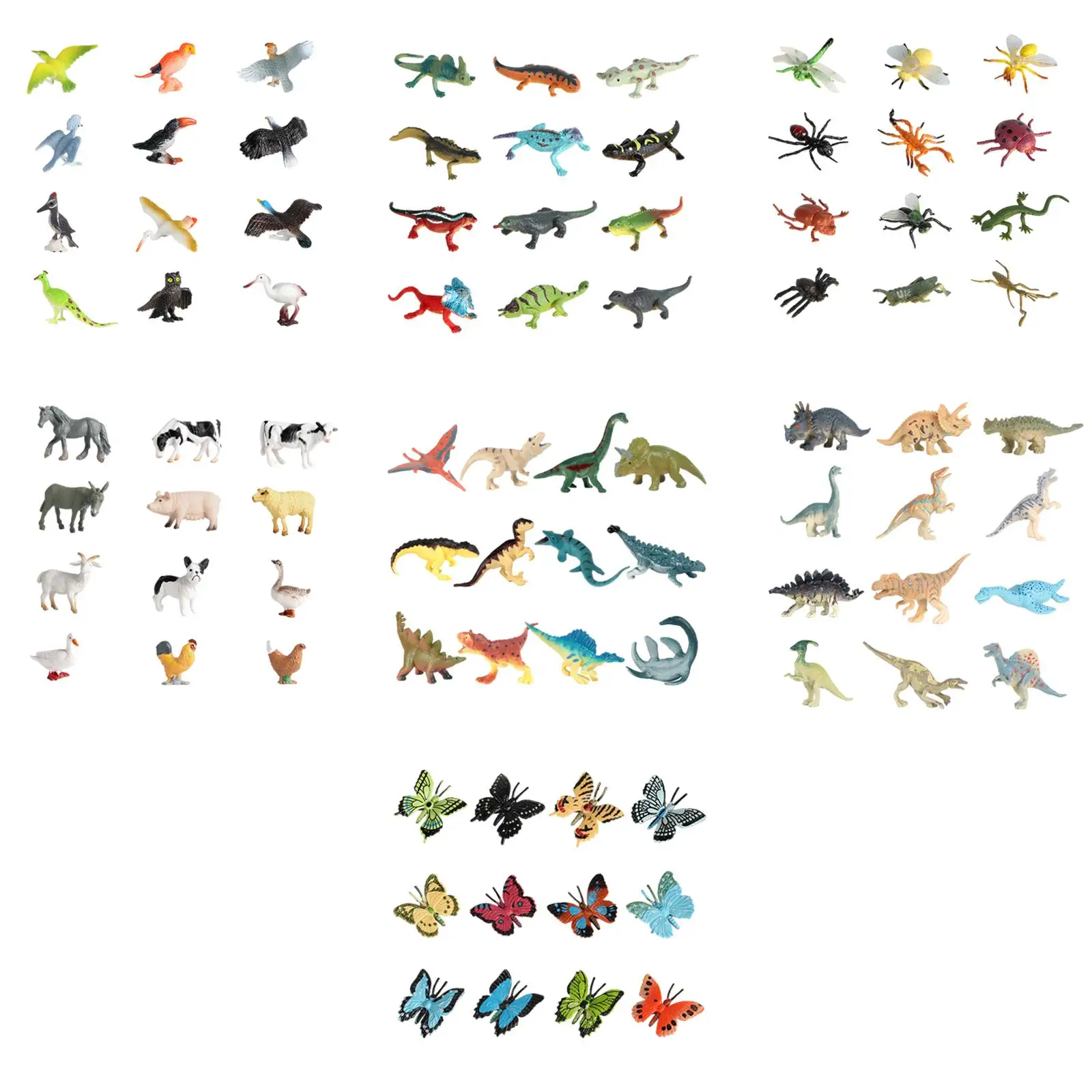 12팩 동물 피규어 동물 동상 미니어처 컬렉션 어린이 인지 교육 용품