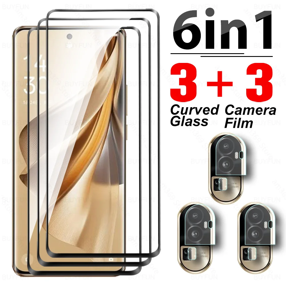 

6 в 1 для Oppo Reno10 Pro Plus 5G закаленное стекло чехол Appo Reno 10 Pro + Reno10Pro 10Pro 2023 6,7 дюймов Защитная пленка для экрана камеры