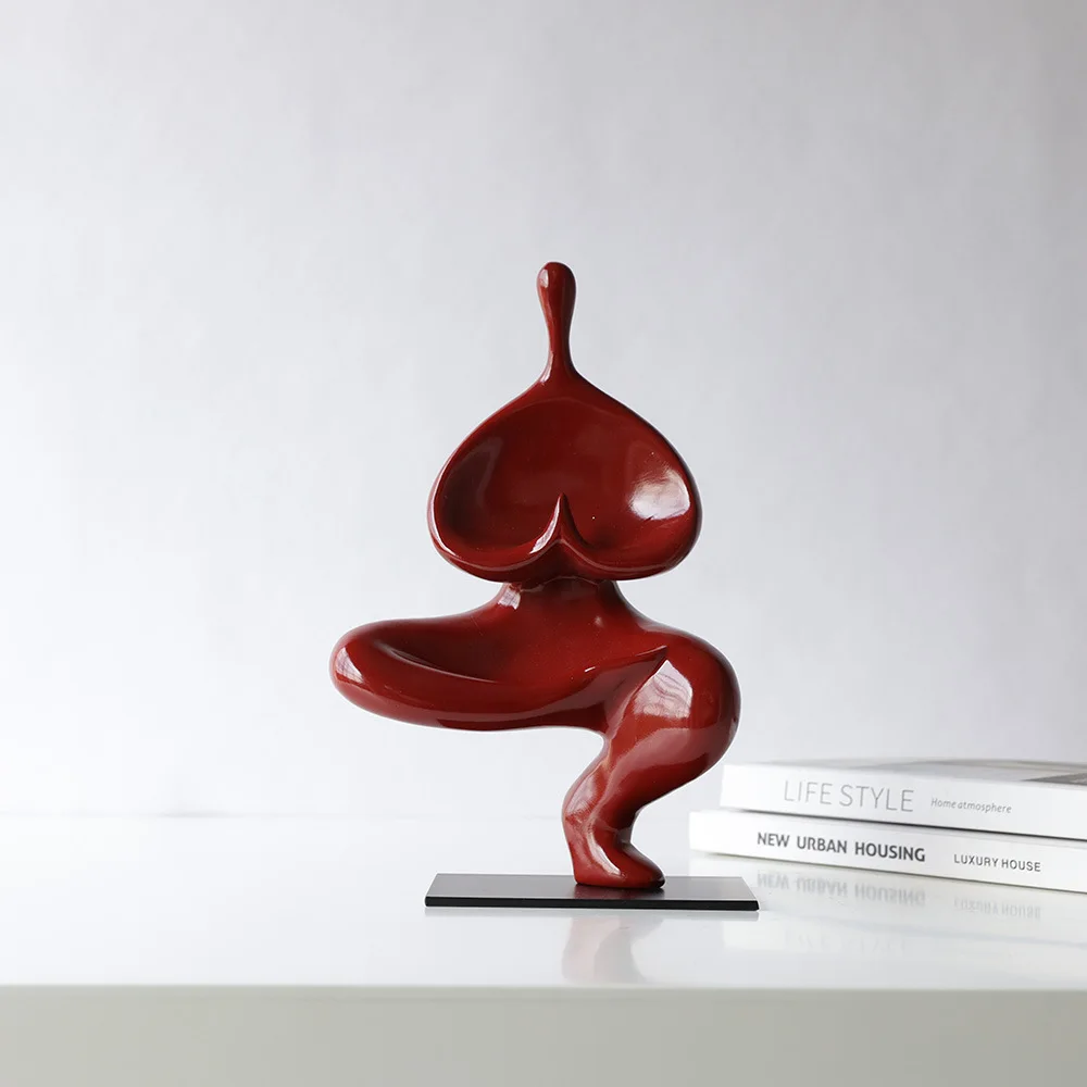 Modern wine cabinet TV cabinet decorative window small ornament Yoga girl resin sculpture crafts