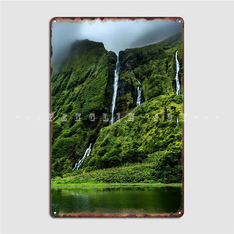 

Waterfalls Of Flores Metal Sign Cinema Kitchen Club Bar Classic Wall Decor Tin Sign Posters