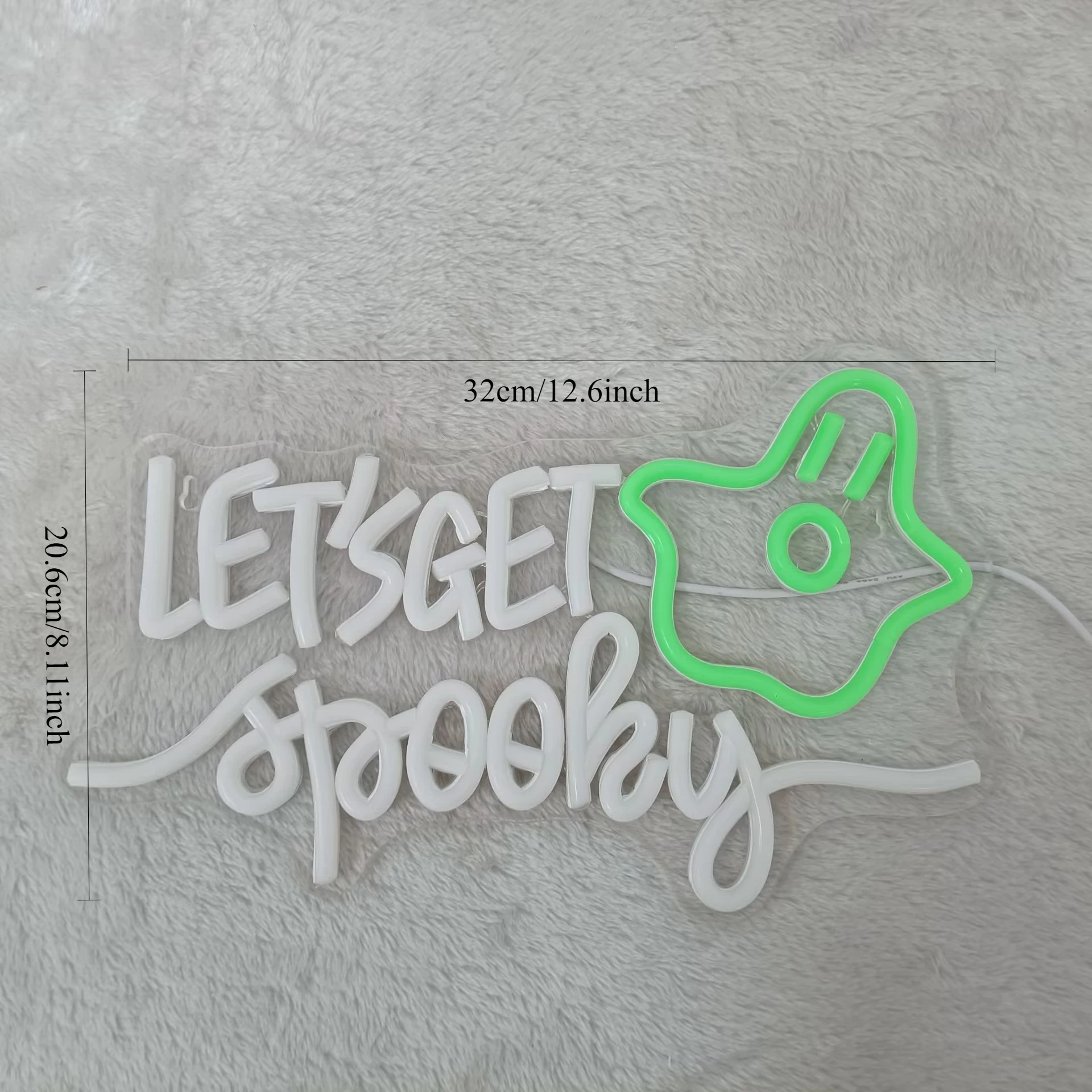 LET'S GET Spooky LED Neon Sign USB Dimmable Neon Light Sign for Gameroom Bedroom Bar Livingroom Birthday Party Gift Wall Decor