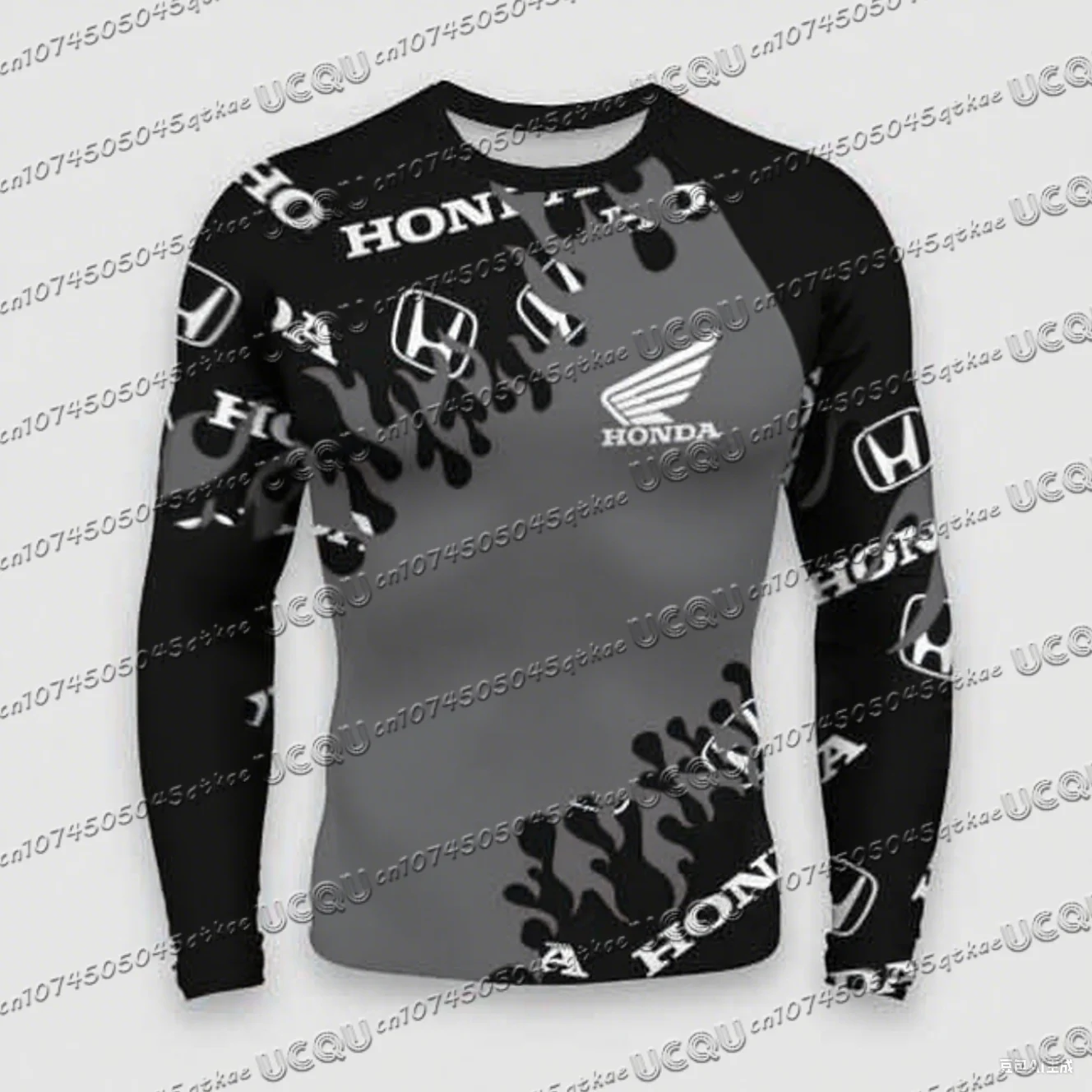 

Spring and Autumn 3D Printing Motociclista Biker Deportiva Quick Drying Long Sleeved Honda Riding T-shirt Tops For Men And Women