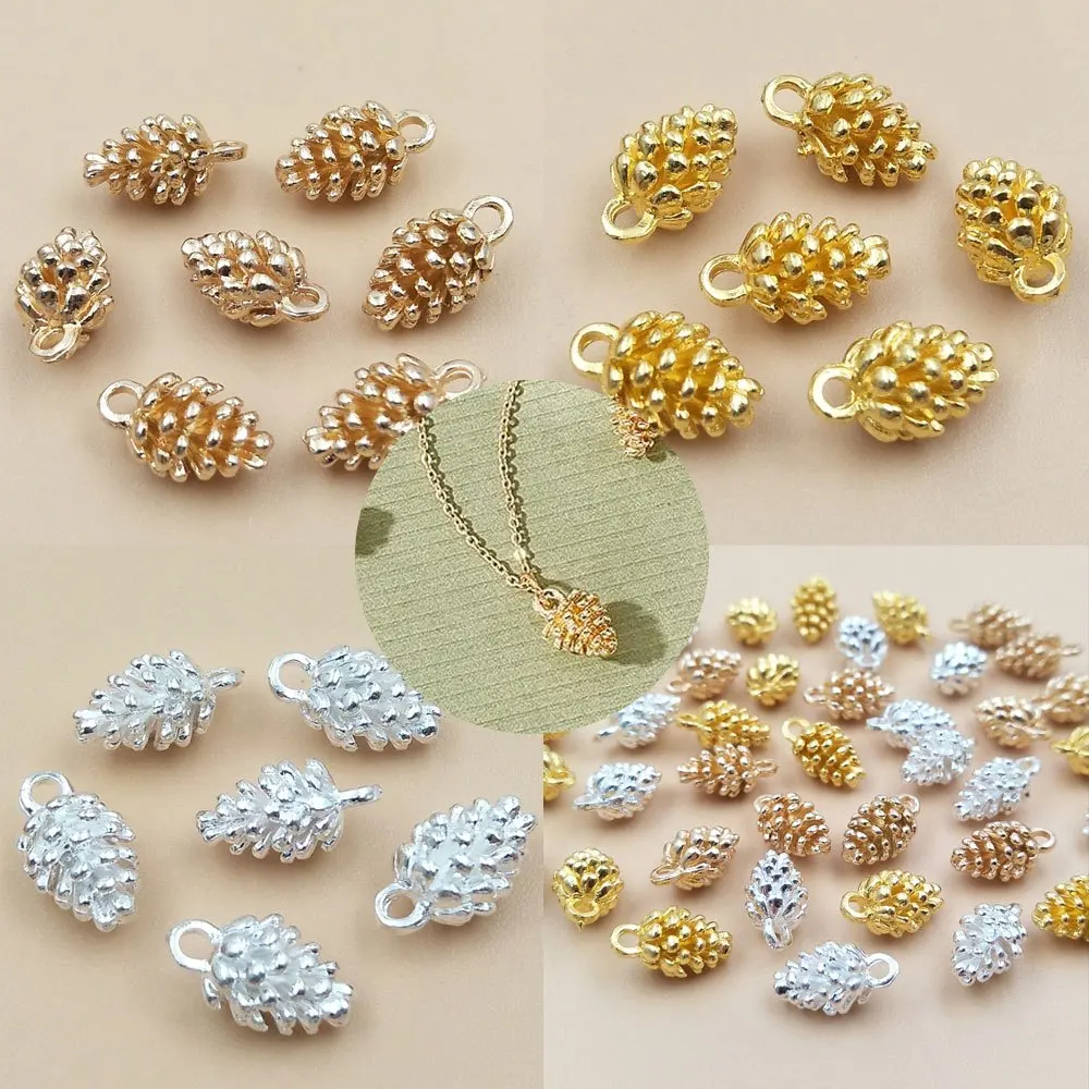 9/27/54pcs Mix-color Pine Cone Shaped Pendant,DIY Jewelry Accessories, Christmas, Thanksgiving, Valentine's Day, Halloween Gifts