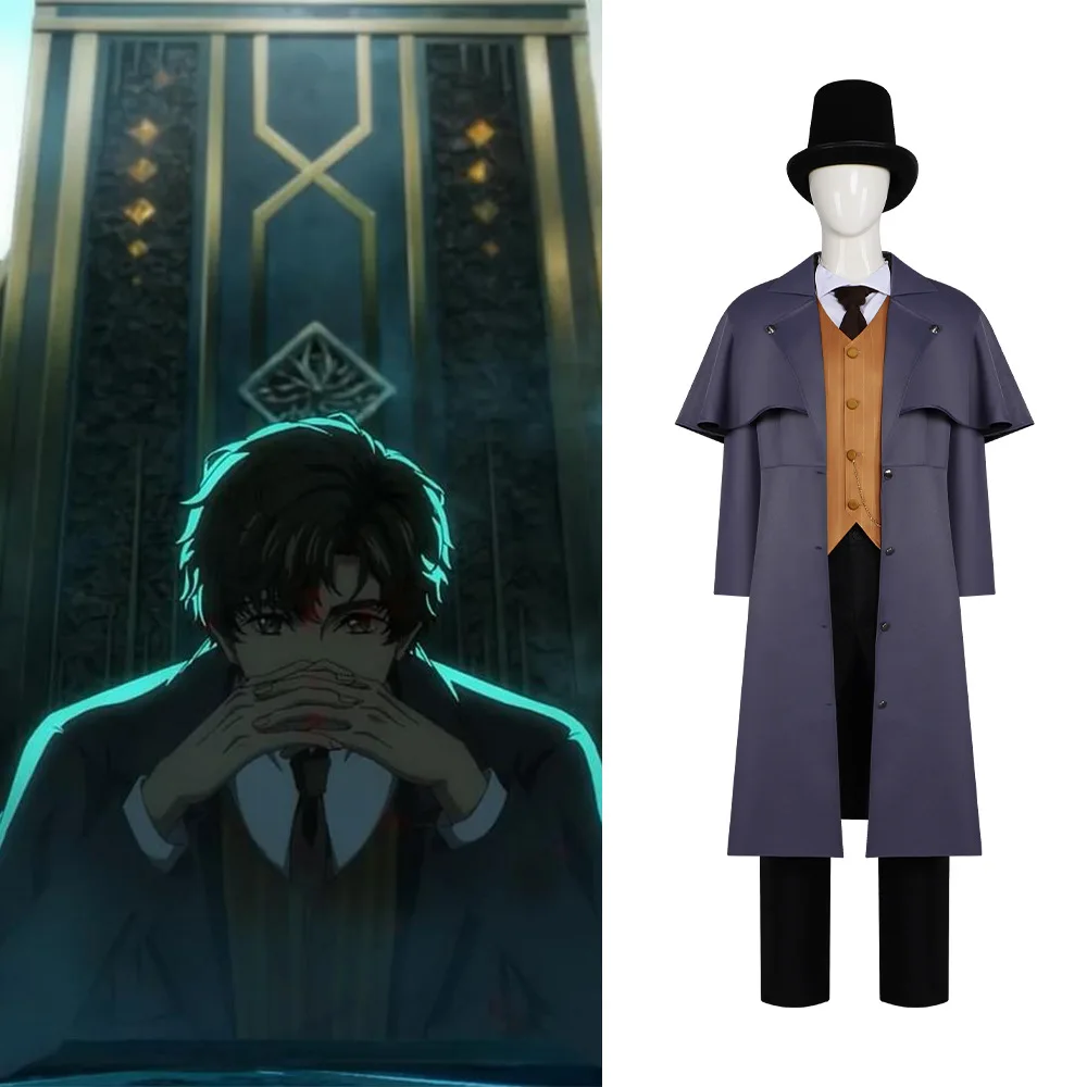 The Fool Klein Moretti Cosplay Suit Costume Grey Cape Top Pant Hat Full Set for Evening Halloween Roleplay Lord of Mysteries view 2