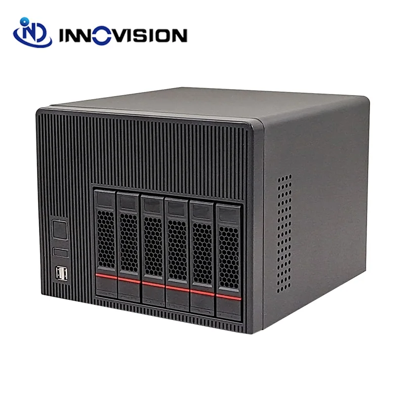 Server pc desktop 6bays superiore 2 * USB3.0 8th 9th i3 i5 i7 processore Pentium memoria DDR4 2 * slot SSD NVMe con 2 GBe LANS