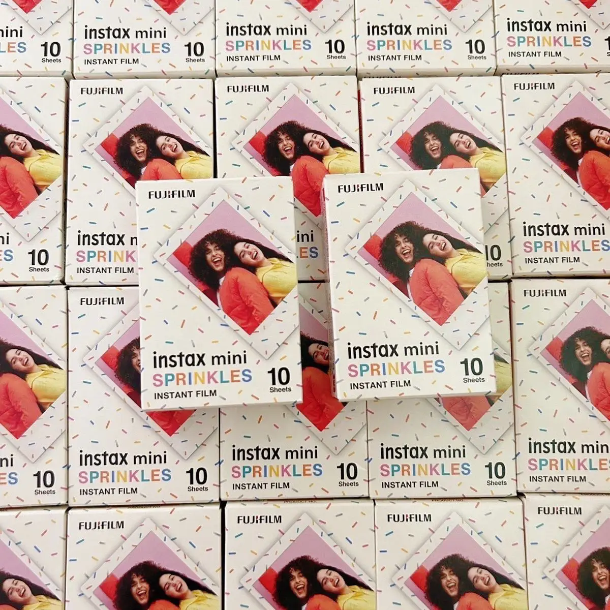 Fujifilm Instax Mini Film SPRINKLES التعرضات أوراق تصميم اللون 10-50 ورقة لكاميرا فيلم Fuji mini 12 11/40/9/8/7/70/90