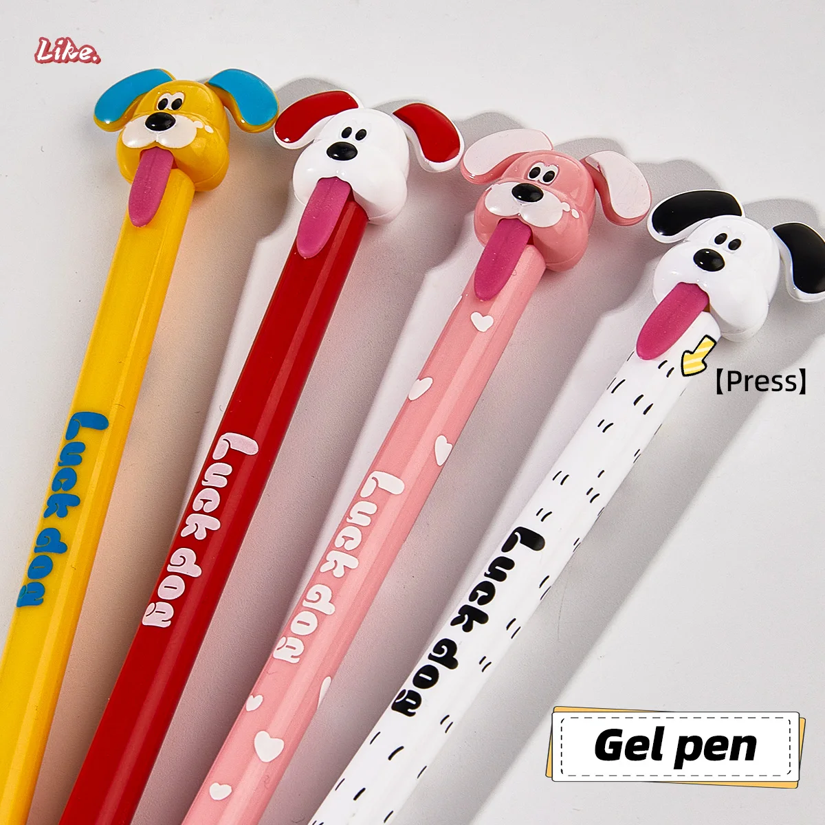 SHANDS 4/8PCS Cute Dog Gel Pens 0.5mm Black Ink, Smooth & Quick-Dry, Funny Tongue-Out Stress Relief Pens for Students & Gifts