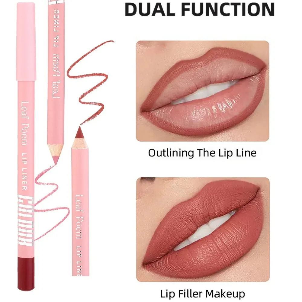 12 Color Waterproof Lip Liner Pencil Long Lasting Natural Lipliner Pen Red Contour Tint Sexy Dark Red Pink Matte Lipstick Pencil