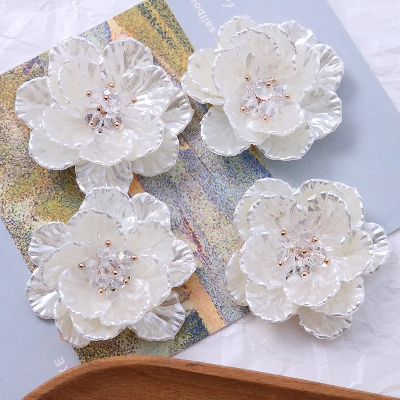 Wholesale 30pcs/lot color 45mm acrylic petal decoration cartoon flowers shape floral diy jewelry jewelry garment hair accessory