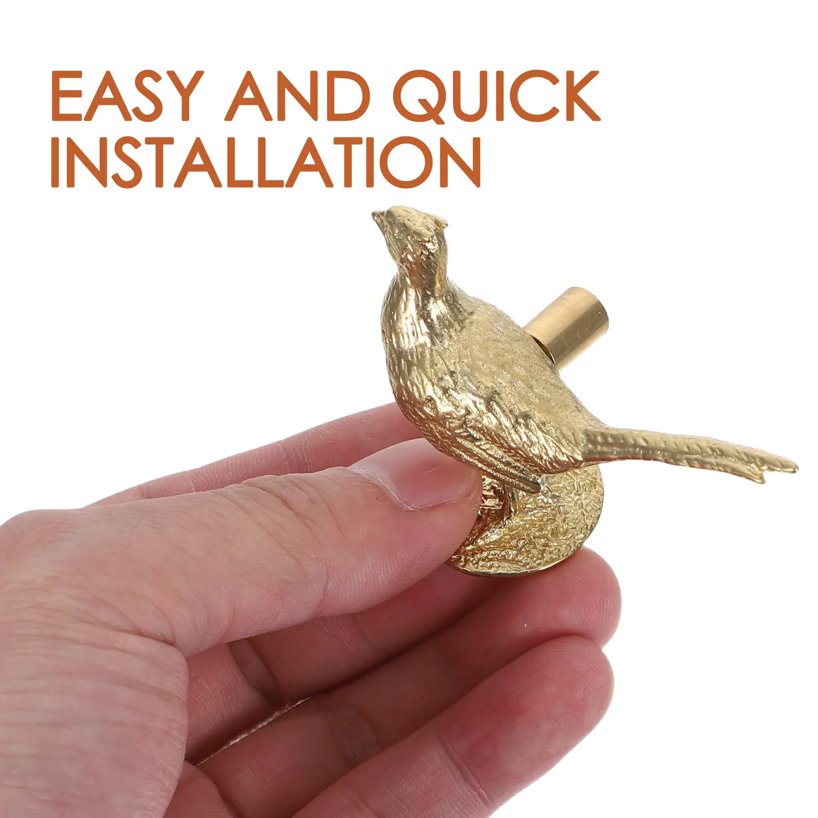 Brass Bird Cabinet Knob Gold Decorative Metal Animal Drawer Pulls Furniture Handles Wardrobe Cupboard Door Pull