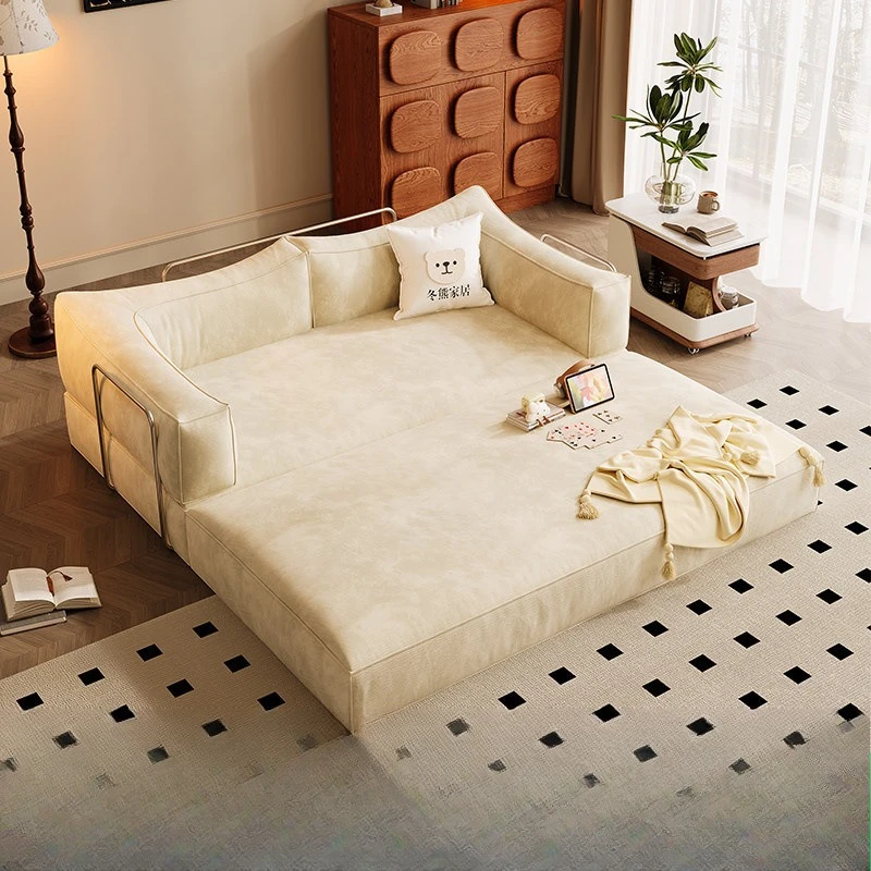 Sofa bed Sitting and lying dual-purpose bed Living room folding module sofa Invisible bed Retro fabric sofa