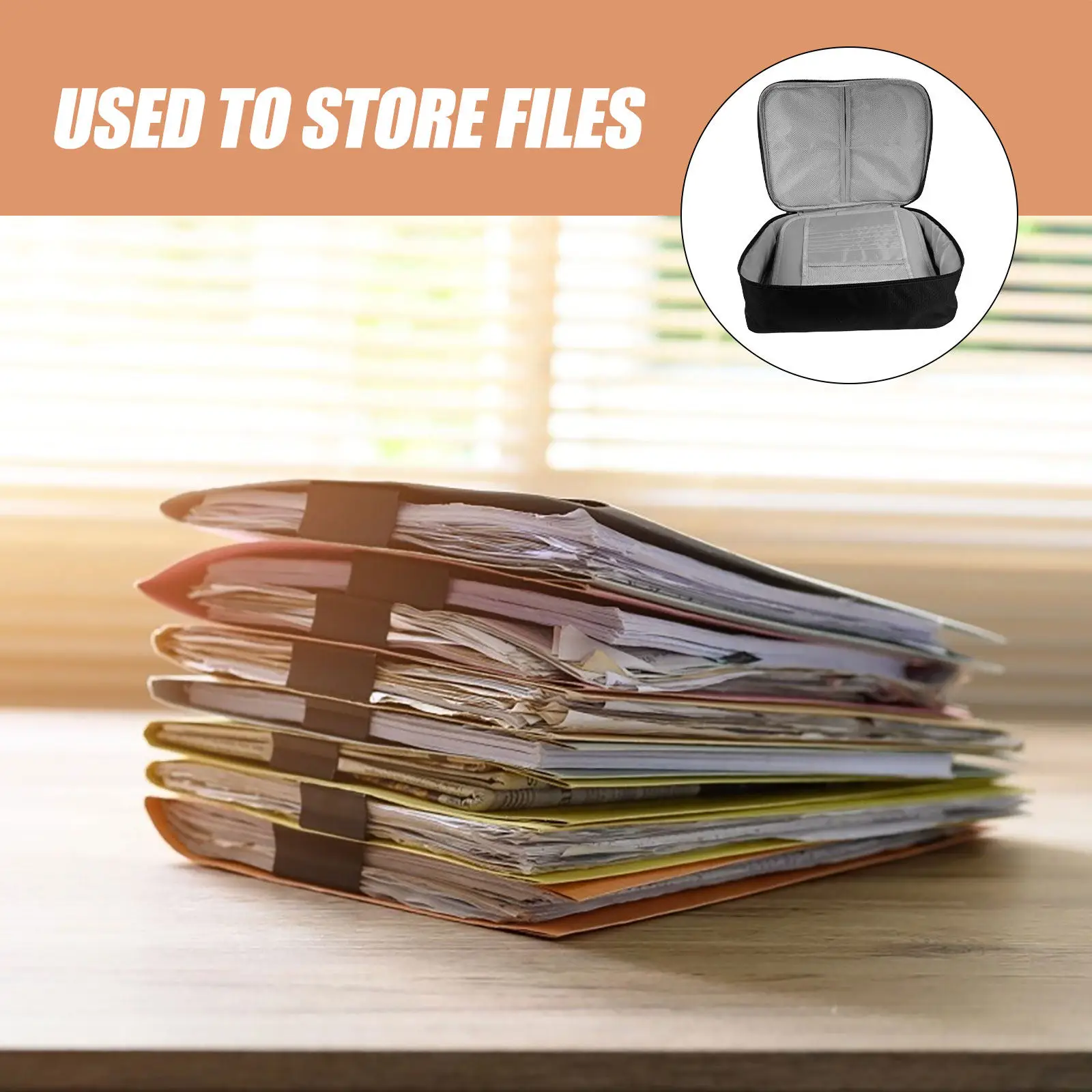 

Spacious Portable Document Organizer Bag with Lock Multi Compartment File Storage Box for Office Travel Daily Use