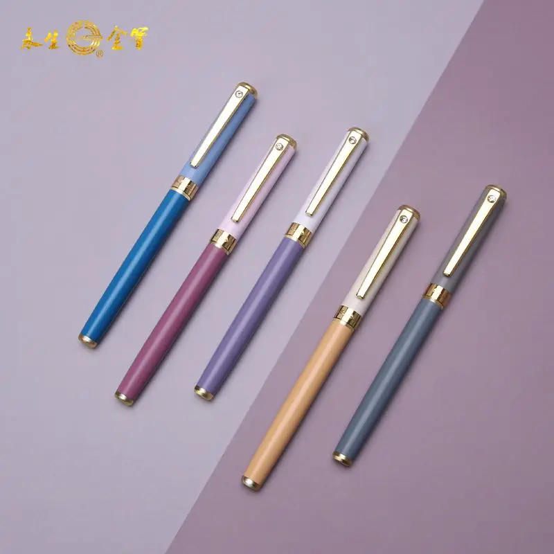 2PCS  Eternal Signature Pen, Treasure Bead Pen, Neutral Metal, Heavy Touch, Black Carbon Pen