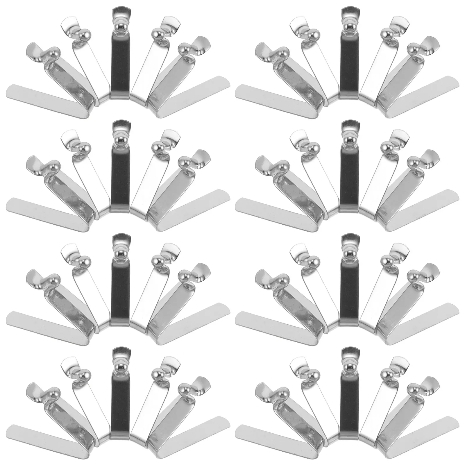 V Shape Metal Spring Clips 60 Pack Spring Loaded Snap Clamps for Tent Pole Kayak Paddle Boat Repair