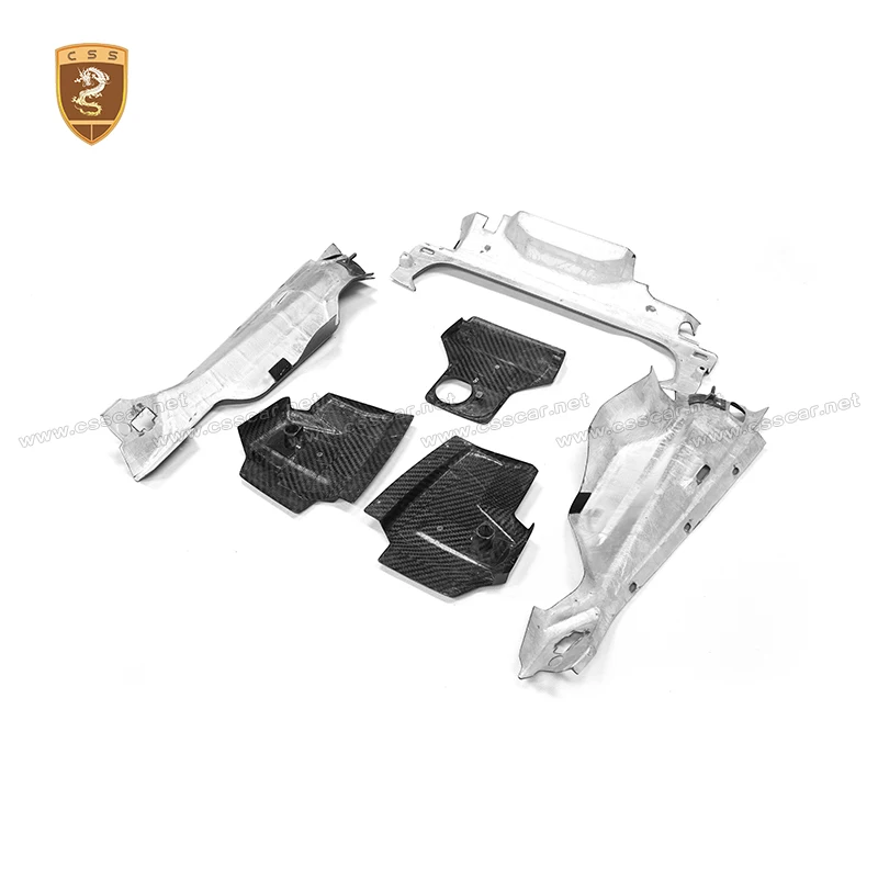 2019-2025 R8 Dry Carbon Fiber Car Engine Compartment Side Frame Panel Guard Protector Cover For Audi Interior Accessories