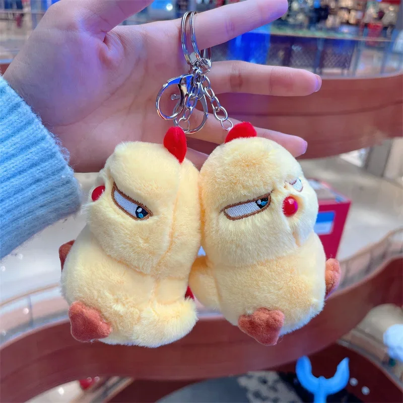 Cute Angry Chicken Plush Doll Pendant Keychain Schoolbag Luggage Pendant Decoration Toy Wholesale Ladies Men Car Key Ring