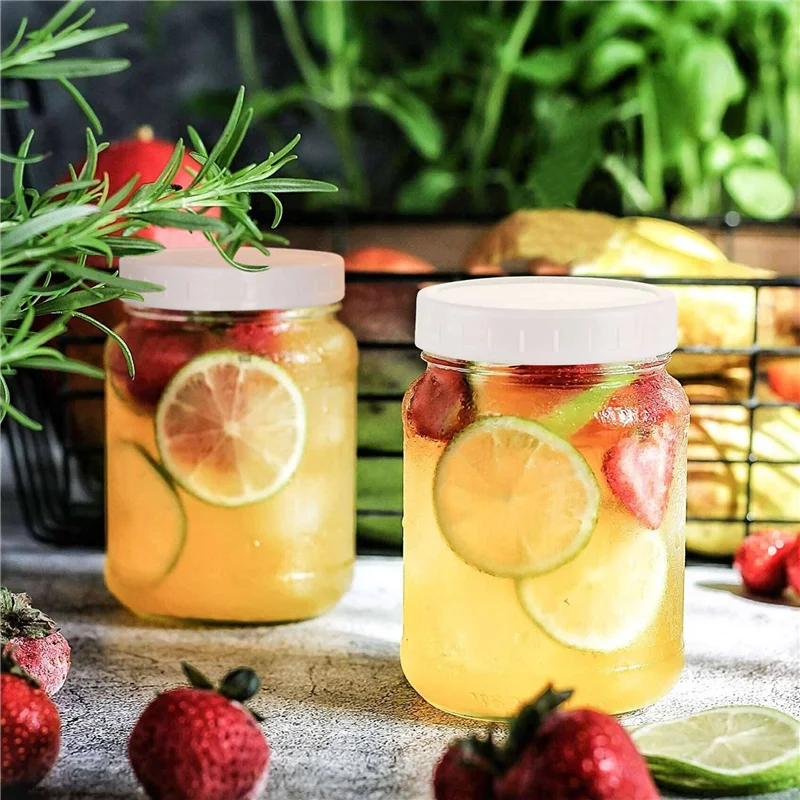 

【Rushed】96 Pack Wide Mouth Jar Lids,Plastic Storage Caps For Canning Jars,Leak-Proof And Anti-Scratch Resistant Surface