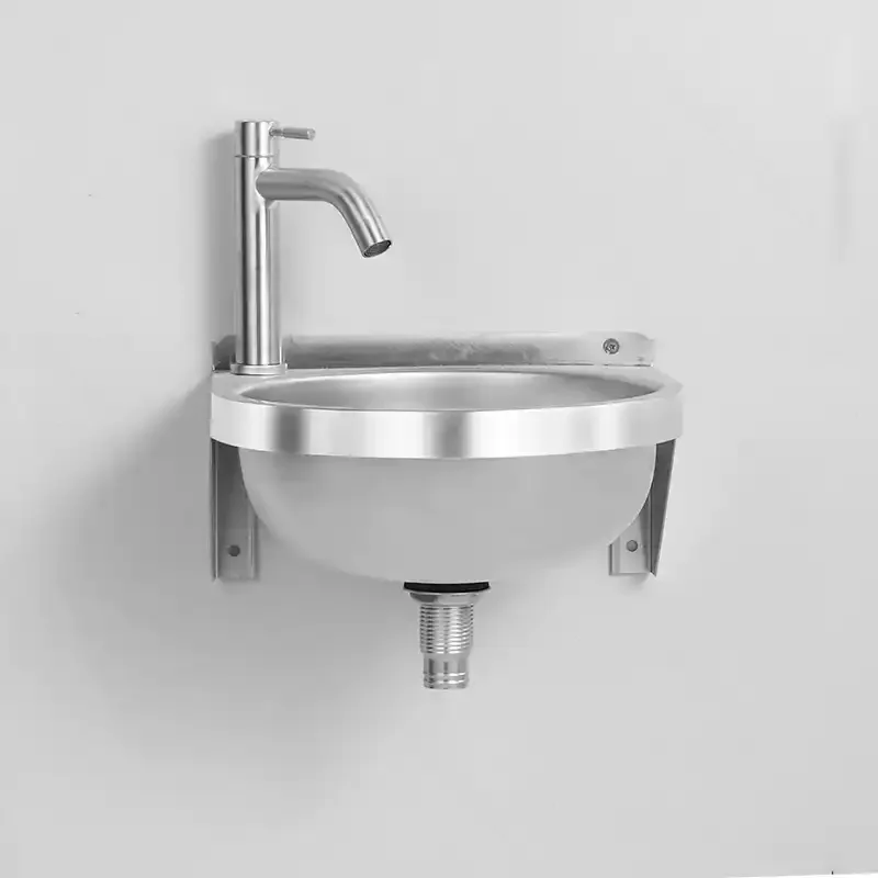 304 Stainless Steel Household Small Unit Wall Mounted Small Washbasin Balcony Bathroom Washbasin Simple Basin