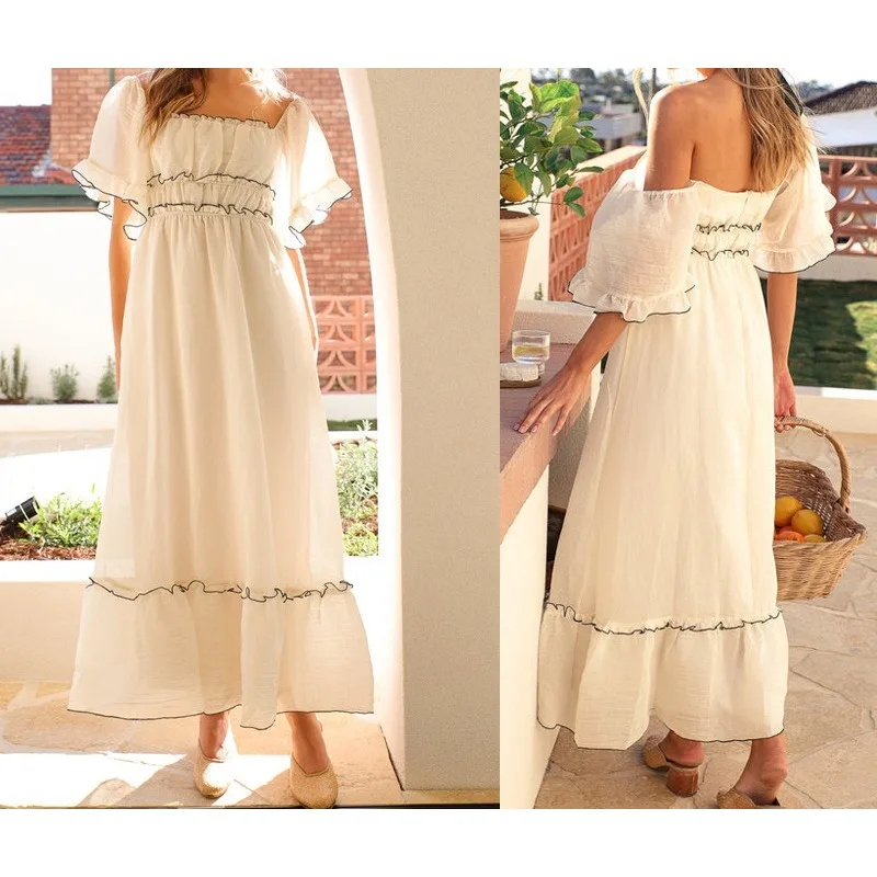 

2025 Summer Long Fairy Wrinkled Cross-border Women's Dress