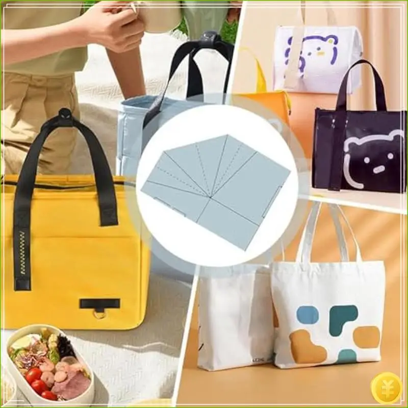 قالب خياطة سلة طعام قابل للطي من القماش DIY، قالب خياطة لحقيبة اليد