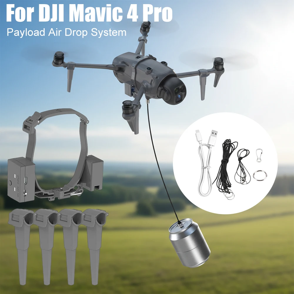 dji-mavic-4-pro用ペイロードエアドロップシステム-150mah-エアドロップシステム-type-c充電式ドローン配信ツール-釣り餌-ギフト用
