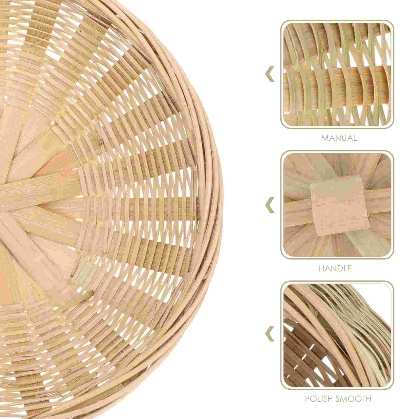 Bamboo Storage Basket Creative Baskets Food Handmade Rattan with Cover Home Sundries Egg Holder Weaving