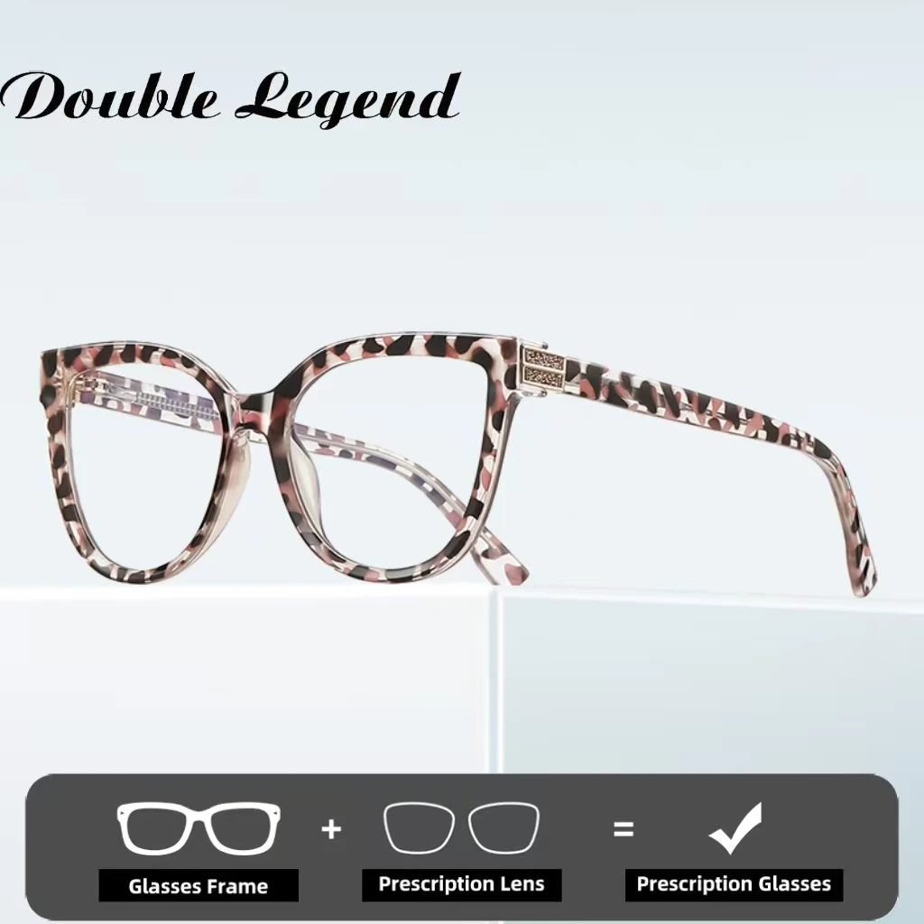 

Двойная легенда, женская мода, кошачий глаз, близорукость, оправа для очков для чтения, оптическая винтажная оправа для очков по рецепту, синий свет, очки