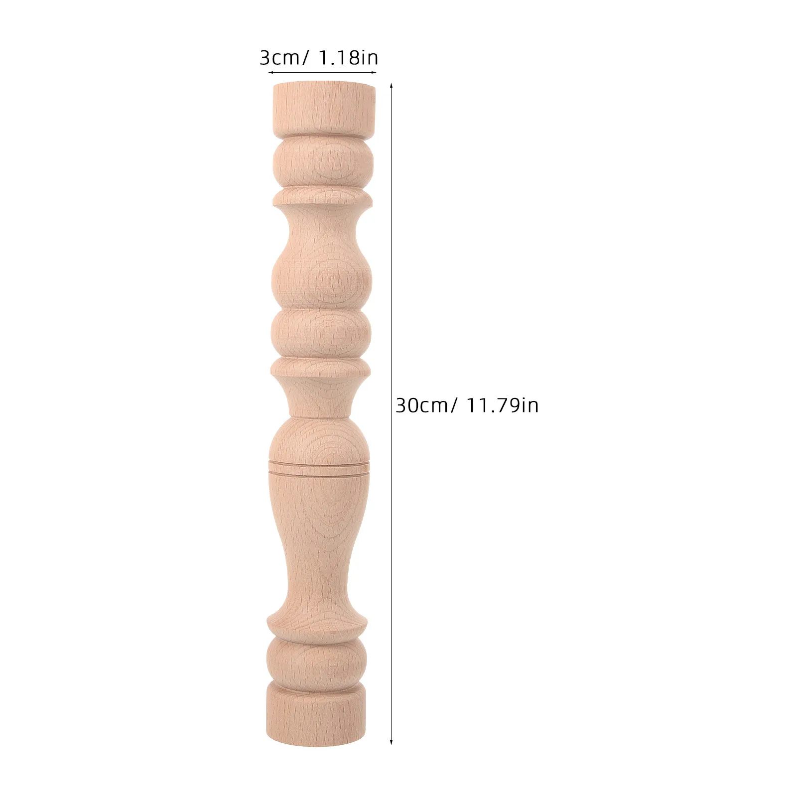Solid Wood Roman Column Carved Post Decorative Furniture Accessory Cabinet Leg Unfinished Wooden Furniture Post Table Legs