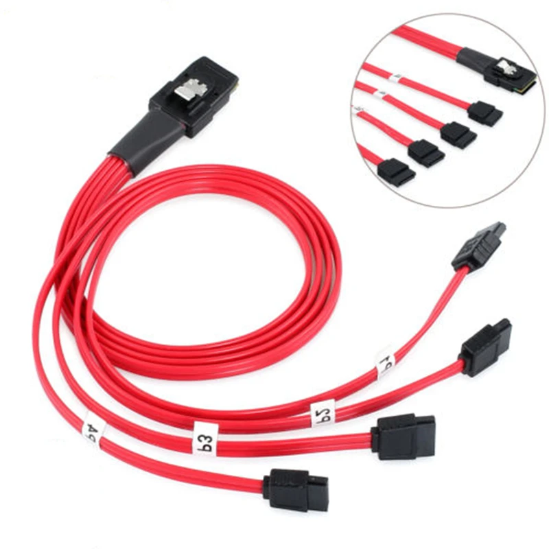 MINI SAS 36P SFF 8087 to 4 SATA3 6G Array Card 1 Change 4 Data Connection Server Cables  0.5m 0.75m 1m