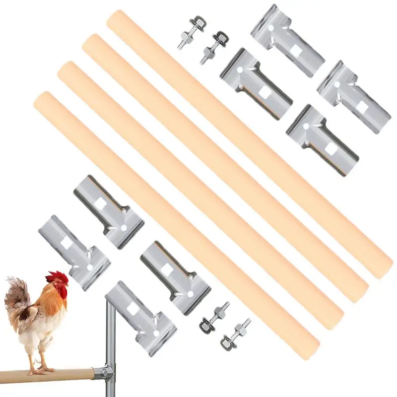 

Chicken Perch 4 Pcs Strong Roosting Bar Chicken Coop Accessories Easy Assembly Galvanized Stand Chick Perch For Coop & Brooder