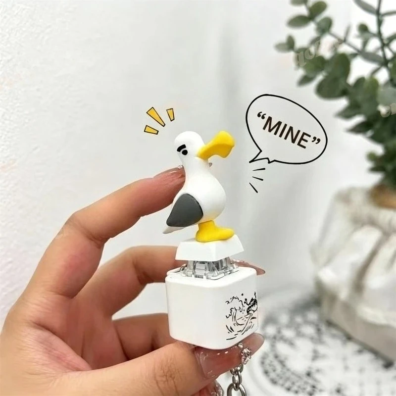 Seagull Mine Keychain, Seagull Mine Button Keychain, Seagull Button Desk Toy, Adults Keyboard Clicker for Fun& Stress Relief