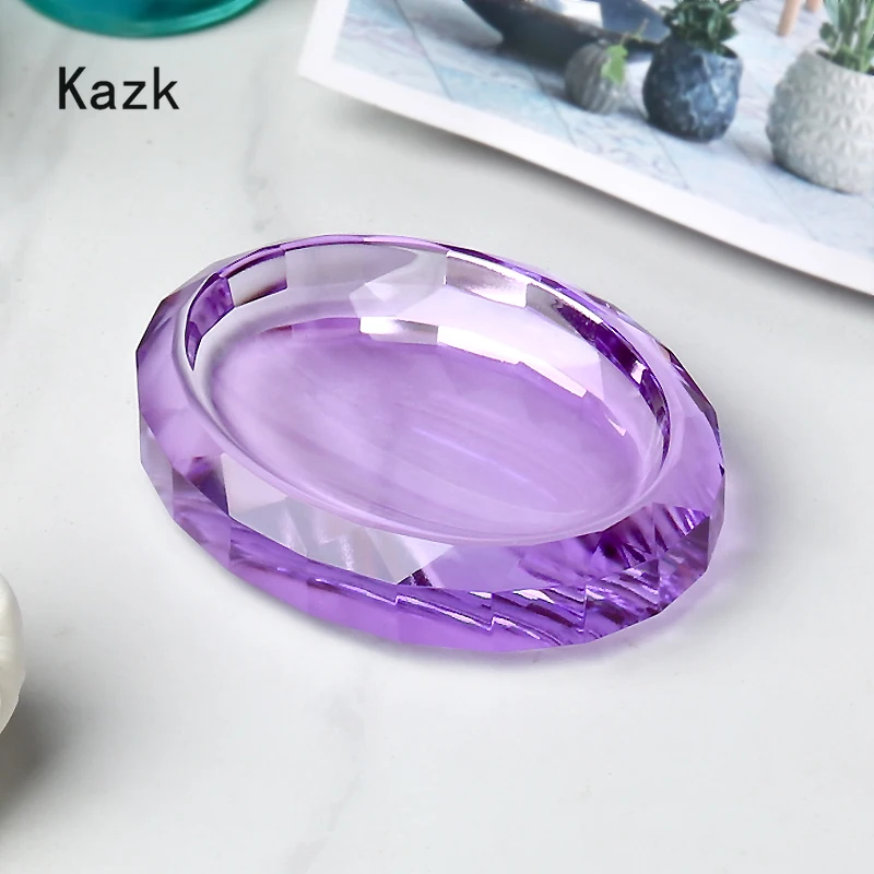 High Grade Crystal Glass Soap Box Light Luxury Soap Holder Bathroom Accessories Set Hotel Restaurant Soap Organizer Storage Tray